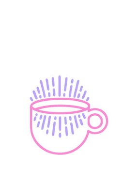 Dövmenin siyah çizgi şeklindeki hareketli animasyonu kahve ikonu