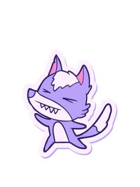 Kızgın bir kurt çizgi filminin çıkartmasını uzatıyorum.