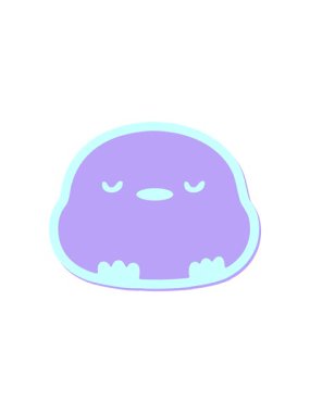 Dikkat çekici bir çizgi film bebek kuş çıkartması tasarımı.