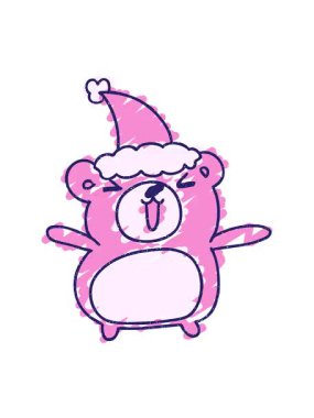 Noel Ayısı Tebeşir Çiziminin canlandırma efektini piksel hale getir