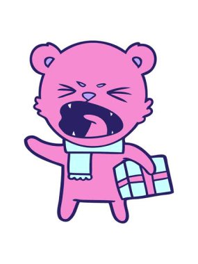 Ayı karakterinin parlak ışık efekti.