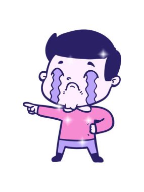 Çizgi film karakterinin ağlama efekti.