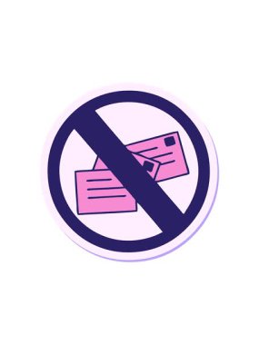 Sevimli bir karikatür çıkartmasının bölünme etkisi. Posta işareti yok.