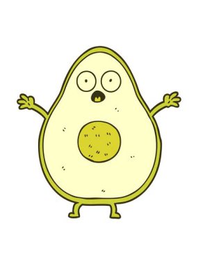 avokado çizgi filminin renk animasyonu değişiyor