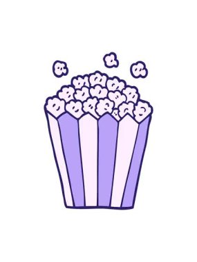 karikatür karalama patlamış mısırın canlandırma efekti