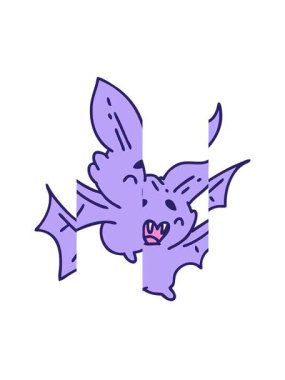 Süper şirin bir cadılar bayramı yarasası çiziminin hareketli animasyonu