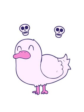 ördek çizgi filminin kafatası animasyonu