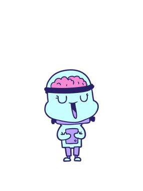 Mutlu robot çizgi filminin animasyonunu büyütüyorum.