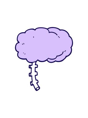 neon ışık efektleri bir beynin çizgi film karalamalarının animasyonu