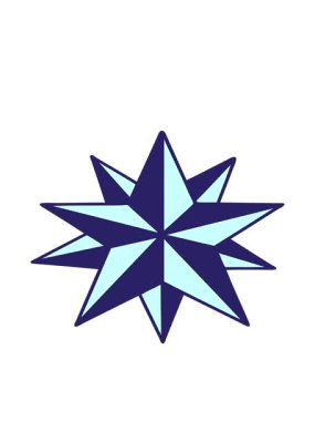 karikatür dövmesinin hareketli animasyonu geleneksel bir yıldız stilinde