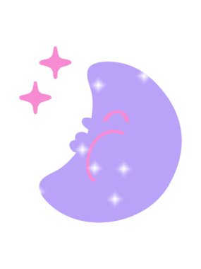 Karikatür ay ve yıldızların ışıltı etkisi