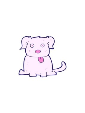 Parlak renklerde çizgi film köpeğinin satış animasyonu