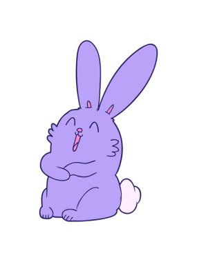 Parlak ışık efekti çizgi film çizgi filminde gülen tavşan