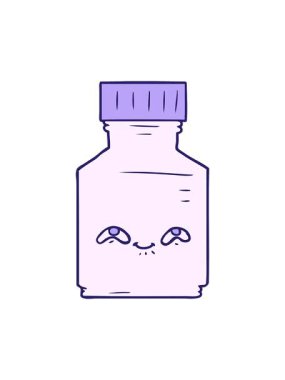 Çizgi film hap kavanozunun dönen hareketli animasyonu