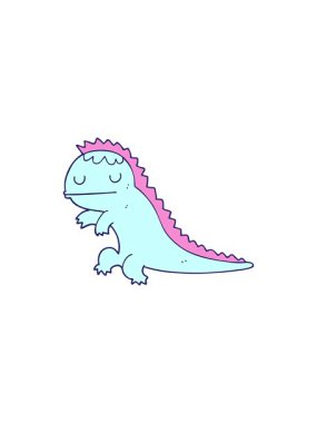 Dinozor karikatür elementinin radyoaktif parlayan animasyonu