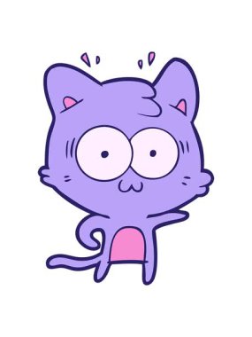 Şaşırmış kedi çizgi filminin hareketli animasyonu