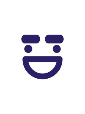 Mutlu büyük kaş yüz tasarımının radyoaktif ışıldayan animasyonu