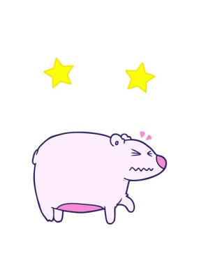 spinning stars animation of cartoon bear with a sore head