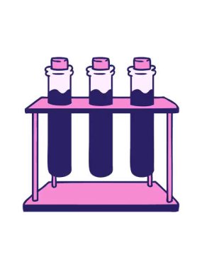 Bir bilim test tüpünün el çiziminin titreyen hareketi animasyonu