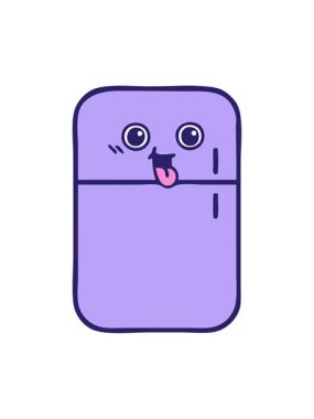 Buzdolabının sevimli bir çizgi filminin ışık efekti animasyonu