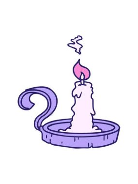 Mum tutucunun ve yanan mumun canlandırma efektini piksel haline getir