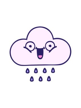 Bir yağmur bulutunun tatlı çizgi filminin hareketli animasyonu