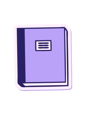 Sevimli bir çizgi film ders kitabının hareketli yapıştırmasını salla