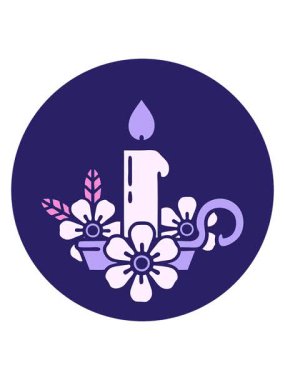 Bir mum tutucunun dövme stili görüntüsünün hareketli animasyonu