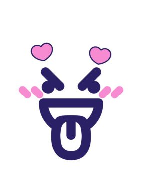 dönen kalp animasyonu dilden fırlayan kötü yüz simgesi