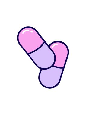 Bir hapın dövme stili görüntüsünün neon ışık efektleri