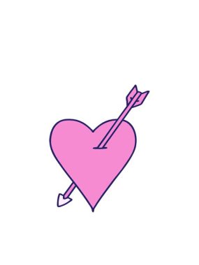 delinmiş aşk kalbinin hareketli animasyonu