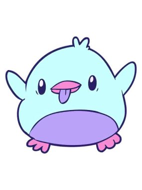 Tatlı bir penguen çizgi filminin titreyen hareketi.