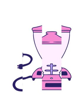 Bir yemek karıştırıcısının el çizimi çizgi filminin bölünmüş hareketi