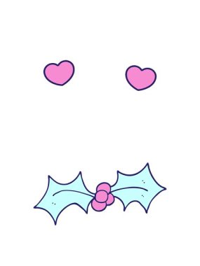 çeviren kalpler çizgi film karikatür xmas holly