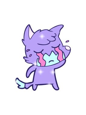 Üzgün tilki çizgi film karakterinin parıltı efekti