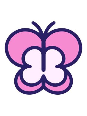 basit ama sevimli kelebek çizgi filminin hareketli animasyonu