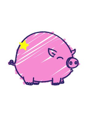 Parlayan yıldızlar Şişko Domuz Tebeşiri Çizimi 'nin animasyonunu etkiliyor