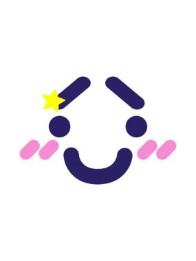 Parıldayan yıldızlar mutlu bir yüz ikonunun canlandırmasını etkiler.