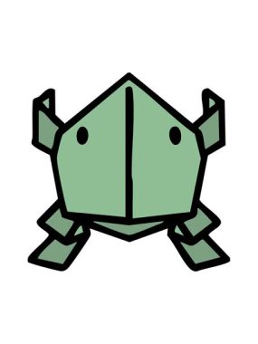 Japon katlanmış kağıt origami zıplayan kurbağanın animasyonunu bob ve duraklat