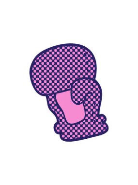 Boks eldiveni çizgi filminin dönen hareket animasyonu