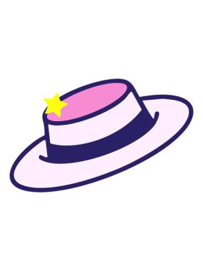 Parıldayan yıldızlar geleneksel Brezilya şapkasının kenarlı animasyonunu etkiler.