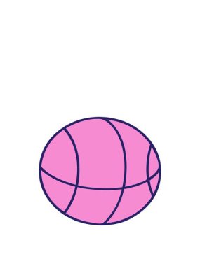 Sevimli bir basket topunun çizgi filminin animasyonunu genişletiyorum.