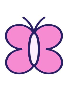 Basit ama sevimli kelebek tasarımının basınçlı animasyonu