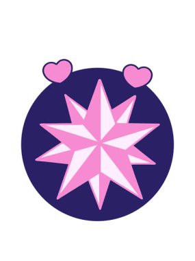 dönen kalp animasyonu bir yıldız çizgi filminin ikonik dövme stili görüntüsü