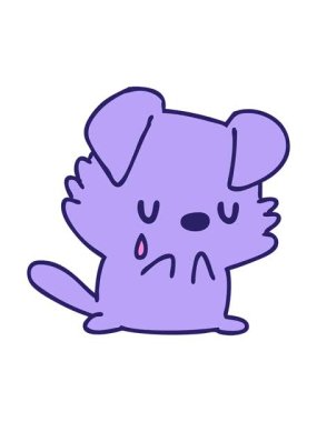 Ağlayan küçük bir köpeğin hareketli çizgi filmi.