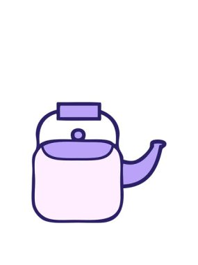 Su ısıtıcısının tatlı çizgi filminin zıplama hareketi animasyonu