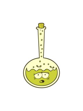 Çizgi film kimyasal reaksiyonunun renk animasyonu değişiyor