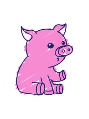 Oturan Domuz Tebeşiri Çiziminin titreşimli hareketi