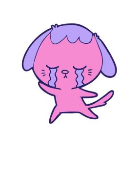 Kalk ve karikatür ağlayan köpeğin animasyonunu uçur.