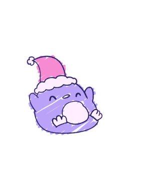 Noel Penguen Tebeşiri Çiziminin yatay titreşimli animasyonu